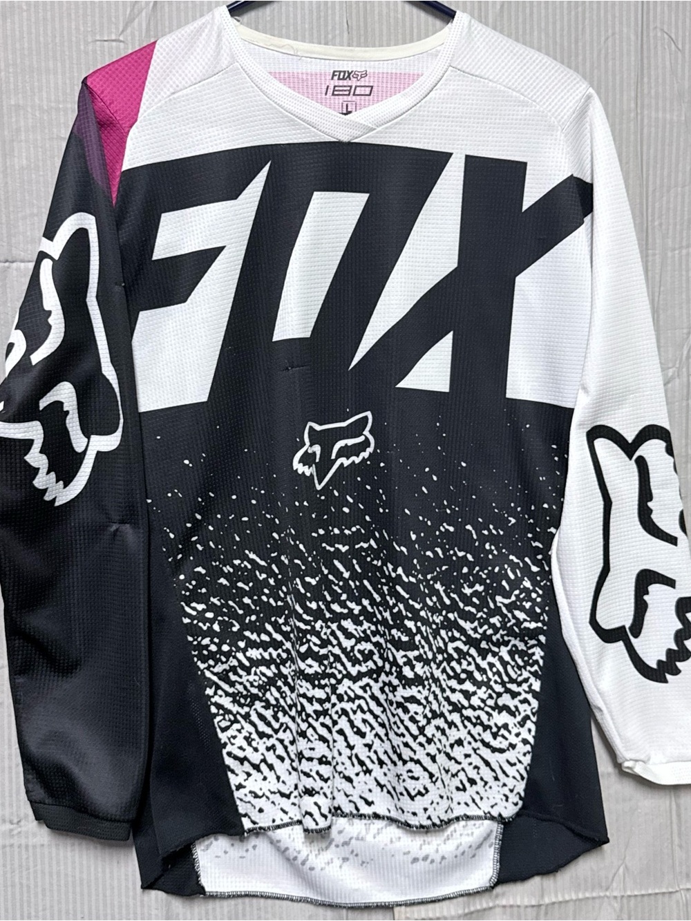 Fox Racing 180 Motocross Dirt Bike Jersey Pink Black White L